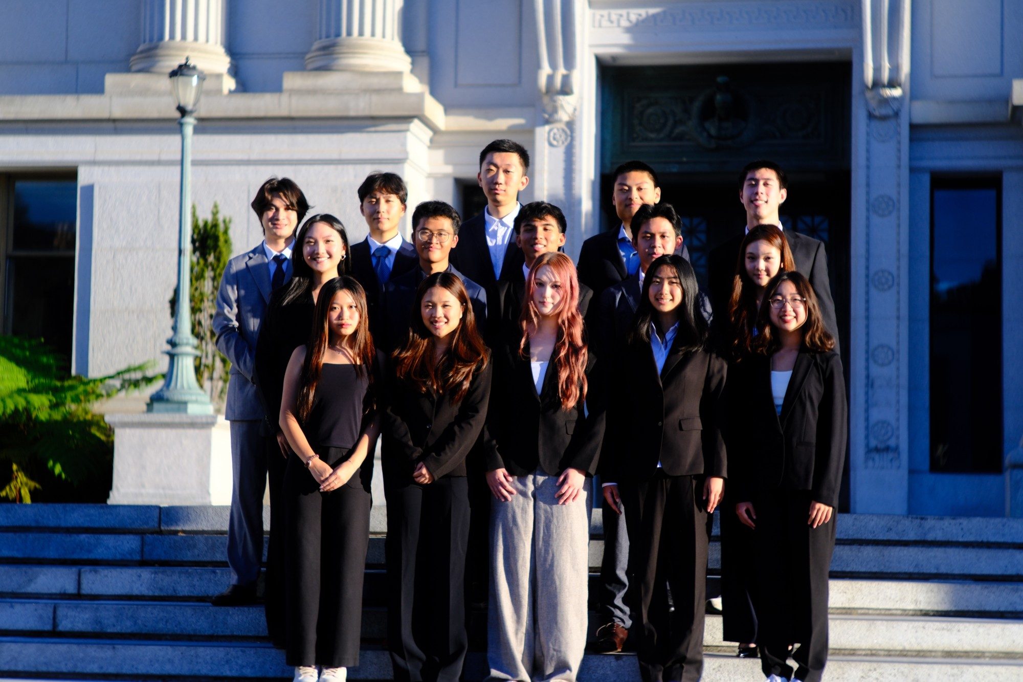 The 14 founding members of ACA on the steps of a UC Berkeley building